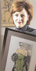 Alecia Blake, Park Ridge fashion illustrator shown with artwork