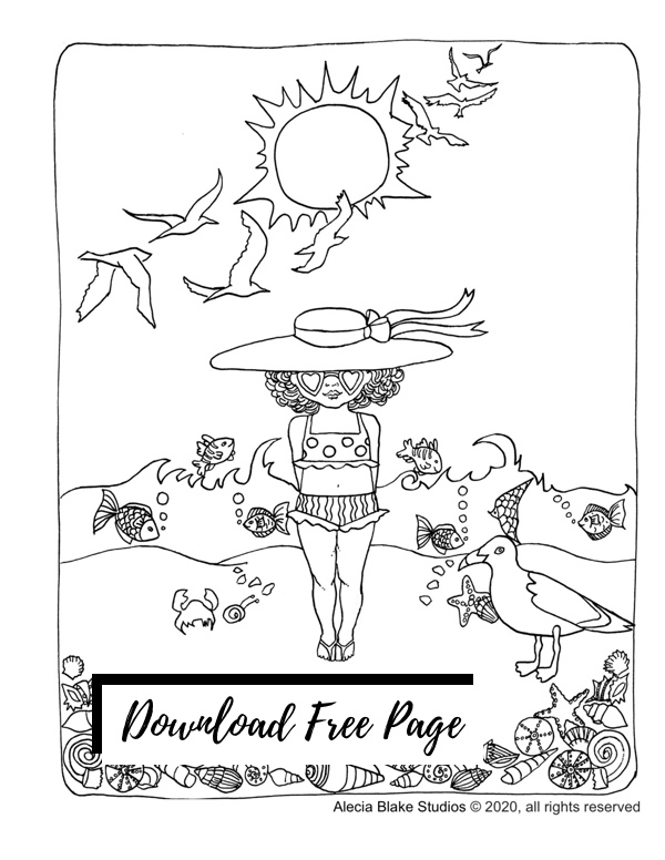 Free Coloring Page from Color in Wonder by Alecia Blake