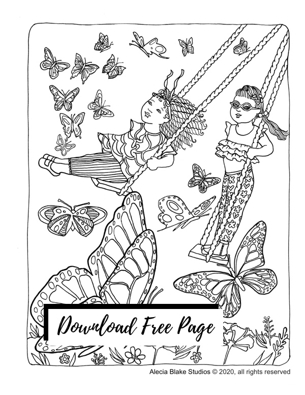 Free Coloring Page from Color in Wonder by Alecia Blake